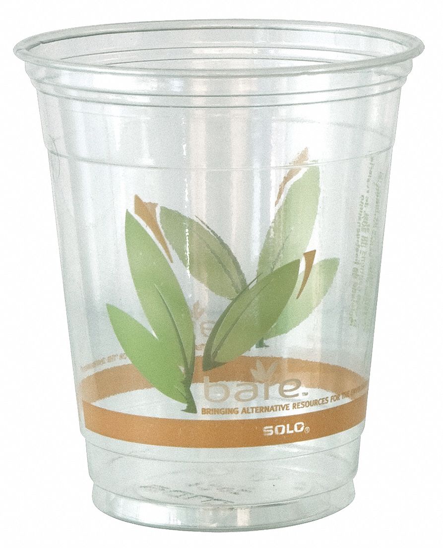 12 oz Plastic Disposable Cold Cup, Clear, 1000 PK Grainger