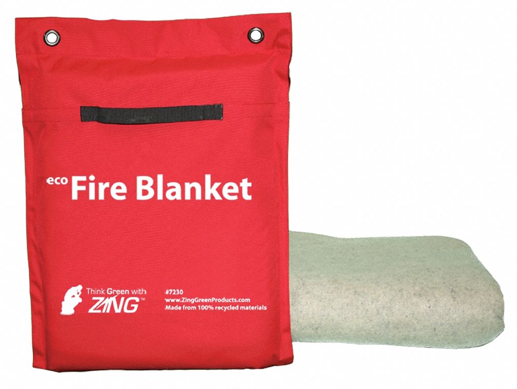 ZING Fire Blanket and Tote, Synthetic Fiber, 60 in Blanket Width, 96 in