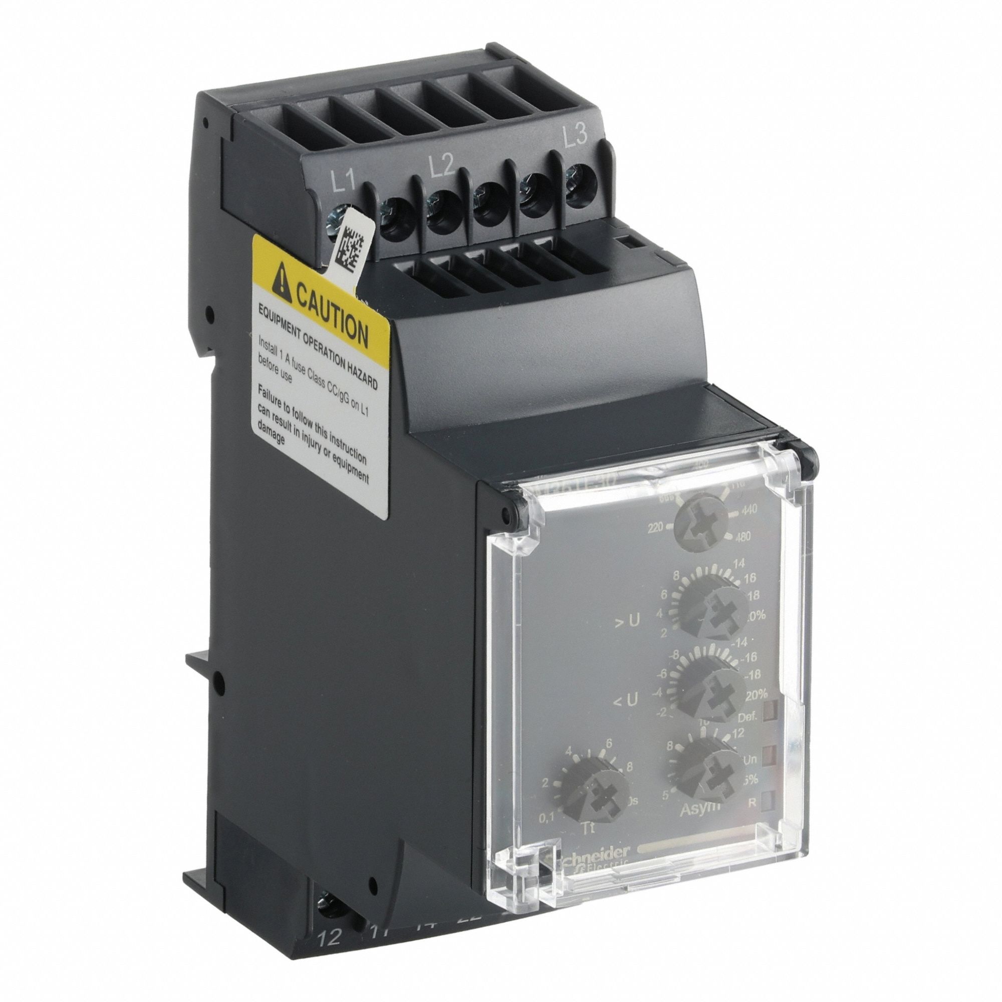 SCHNEIDER, DIN-Rail Mounted, 5 A Current Rating, Phase Monitor Relay ...