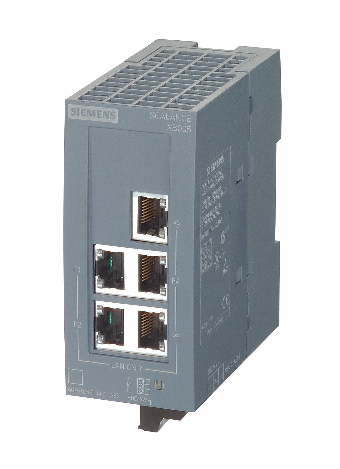 Ethernet Switch: Unmanaged, 5, RJ45, 24V DC, 10/100 Mbit/s
