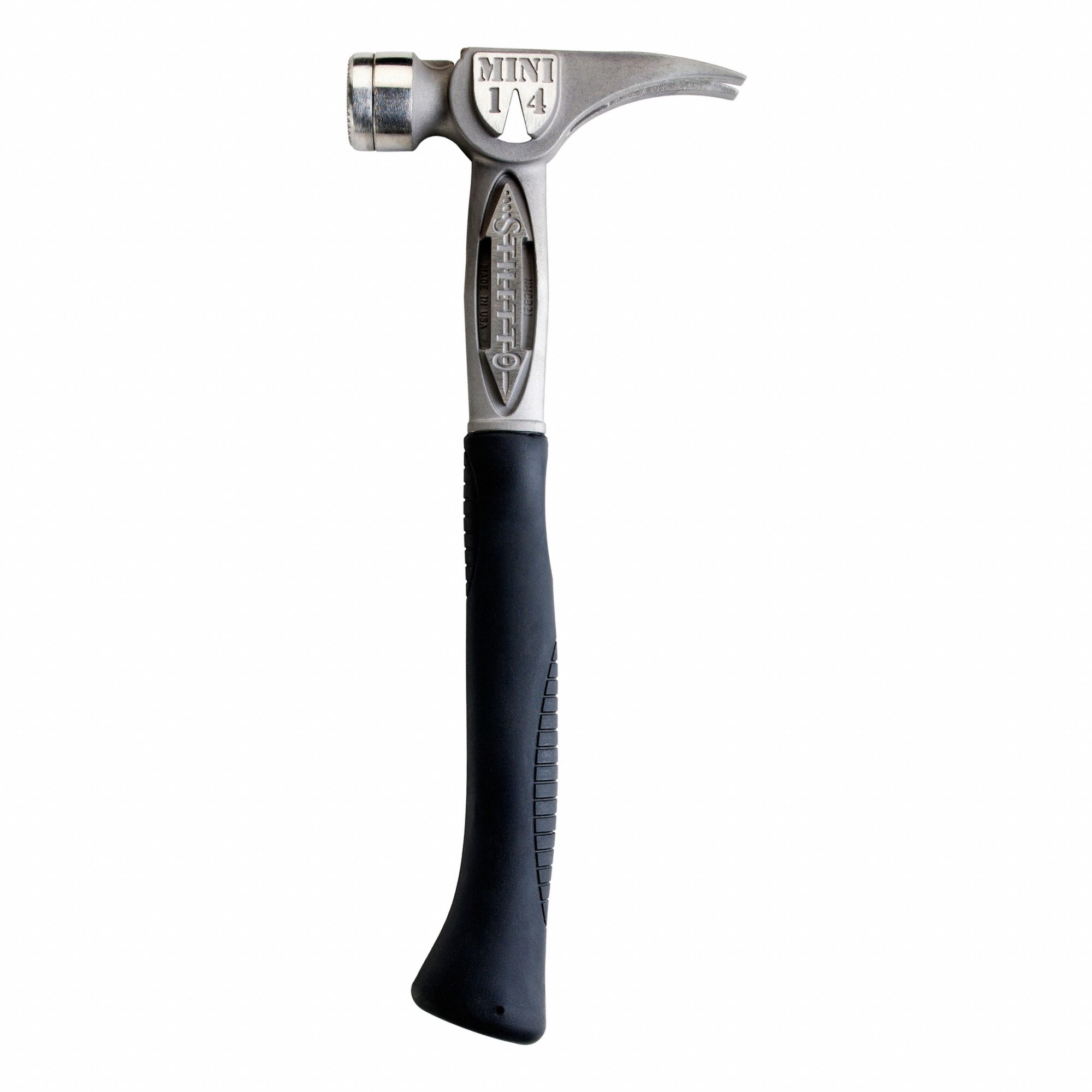 HAMMER, TIBONE, REPLACEABLE MILLED FACE, NAIL PULLER, GREY, 15 1/4 IN, 14 OZ, TITANIUM/STEEL