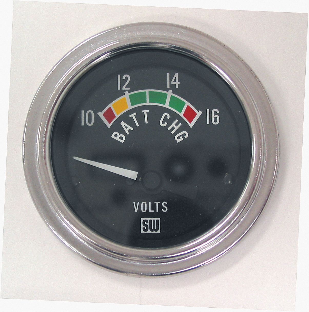 ELECTRIC GAUGE, VOLTMETER, 20-32 VOLT, ELECTRIC, SENDER STW82623B, POLISHED BEZEL