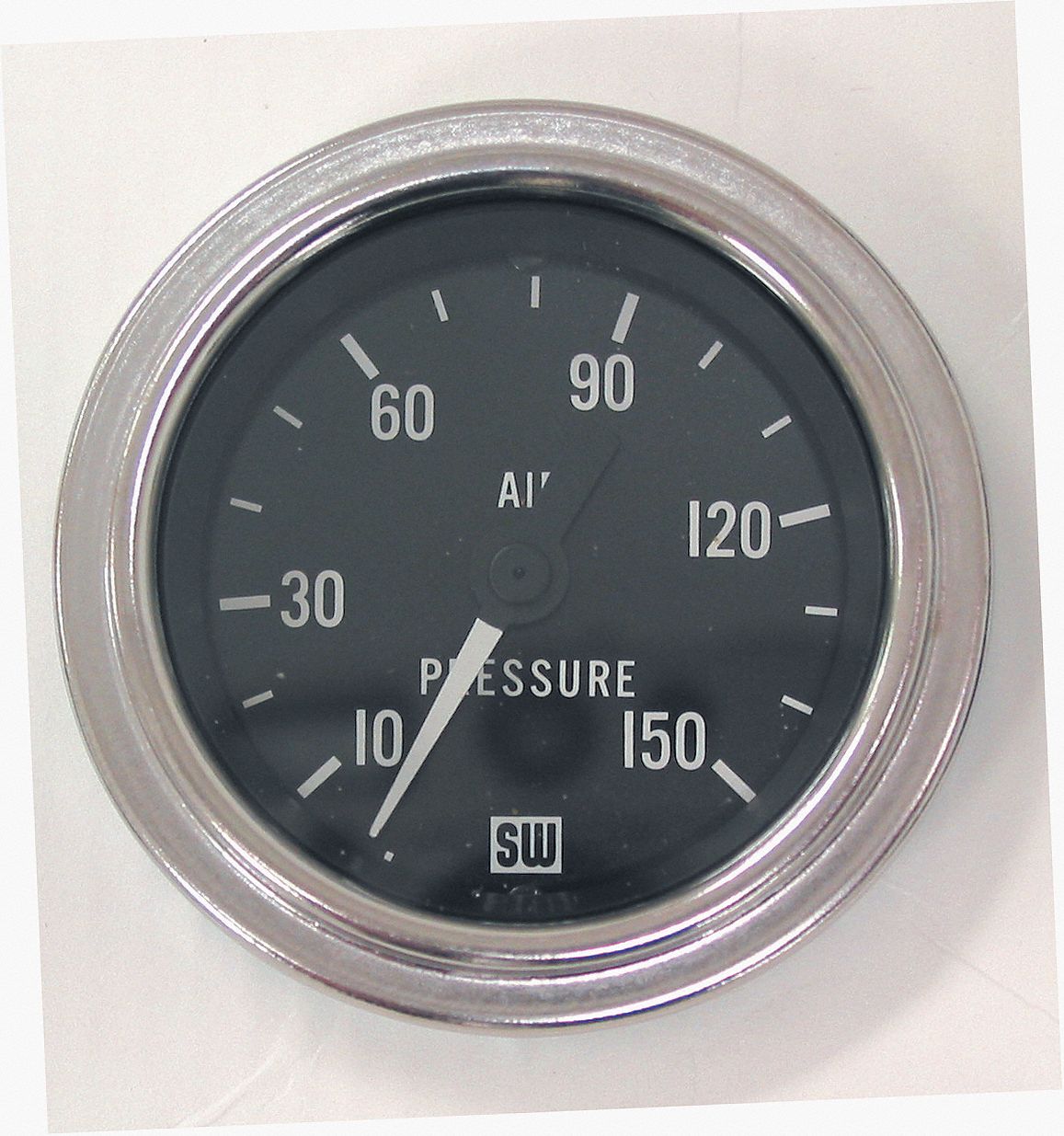 AIR PRESSURE GAUGE, MECHANICAL, SINGLE, 10-150 PSI, 2 1/16 IN, POLISHED BEZEL