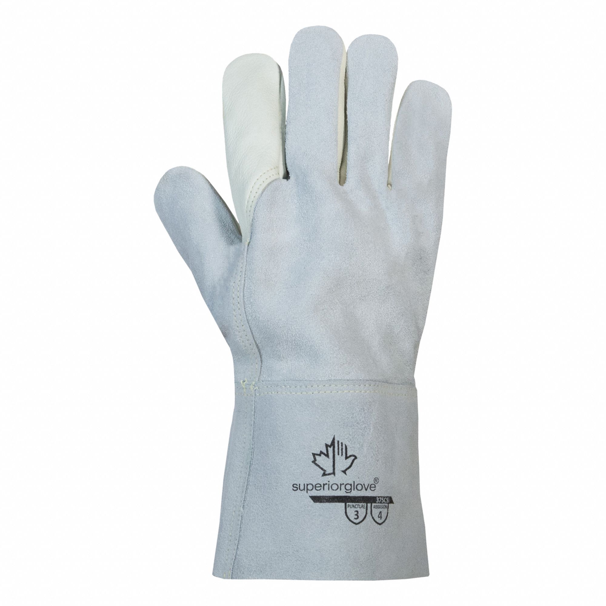 ENDURA 375CSI GLOVES, M, LEATHER, COWHIDE, GAUNTLET CUFF