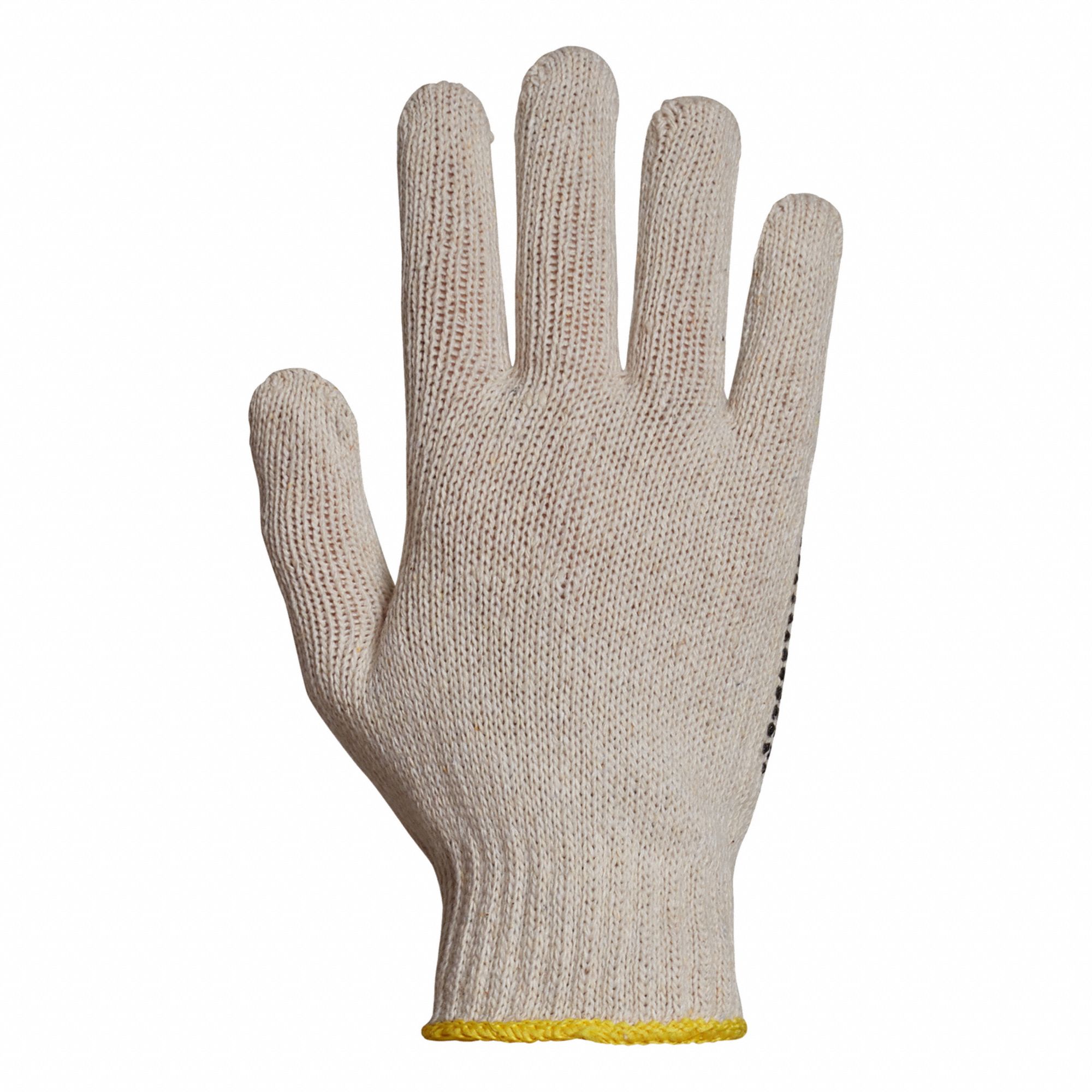 7-gauge two side PVC dotted cotton and polyester string knit gloves