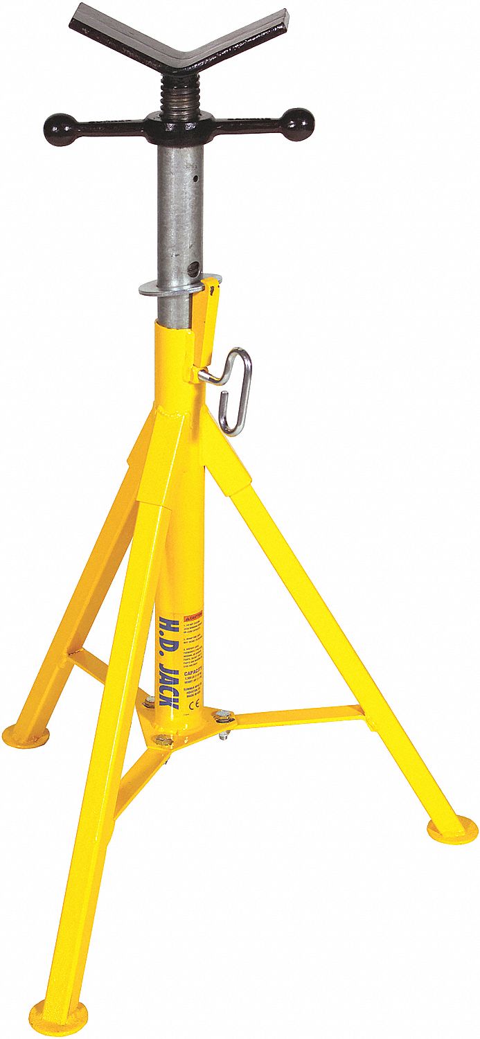 HIGH JACK STAND, SS ROLLERS, 2000 LB, 24 IN DIA, 28 TO 49 IN HEIGHT, 1½" ACME