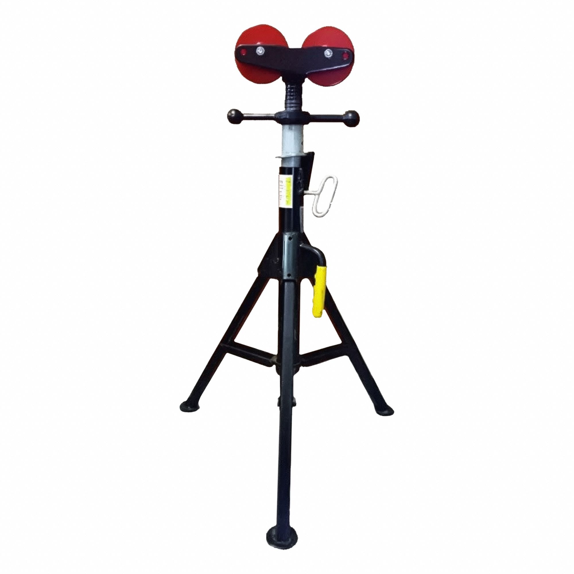 HI FOLD-A-JACK STAND, ROLLER HEAD, 2500 LB, 24 IN DIA, 28 TO 49 IN HEIGHT, 1½" ACME