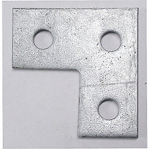 FLAT PLATE FITTING, 3 HOLE ANGLE, 3 1/2 X 1 5/8 X 3 1/2 IN, HOT DIP GALVANIZED STEEL, BOX 25