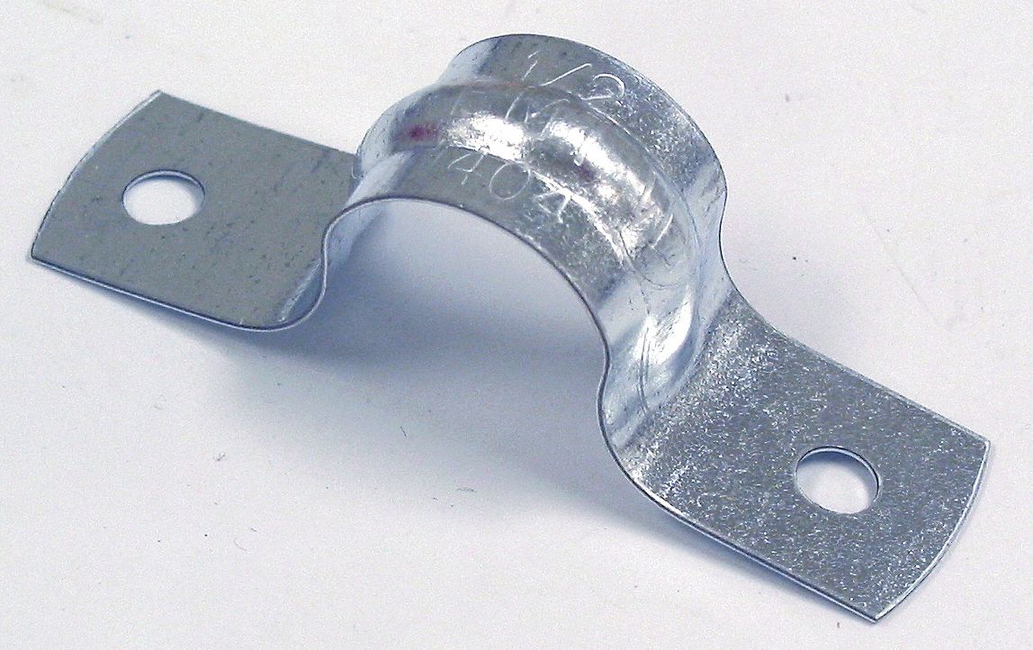 CONDUIT STRAP, EMT, 2 HOLE,, 1/2 IN, GALVANIZED STEEL