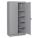 STORAGE CABINET, 4 ADJ SHELVES, LD CAP 150 LB, GREY, 36 X 72 X 18 IN, STEEL/CHROME