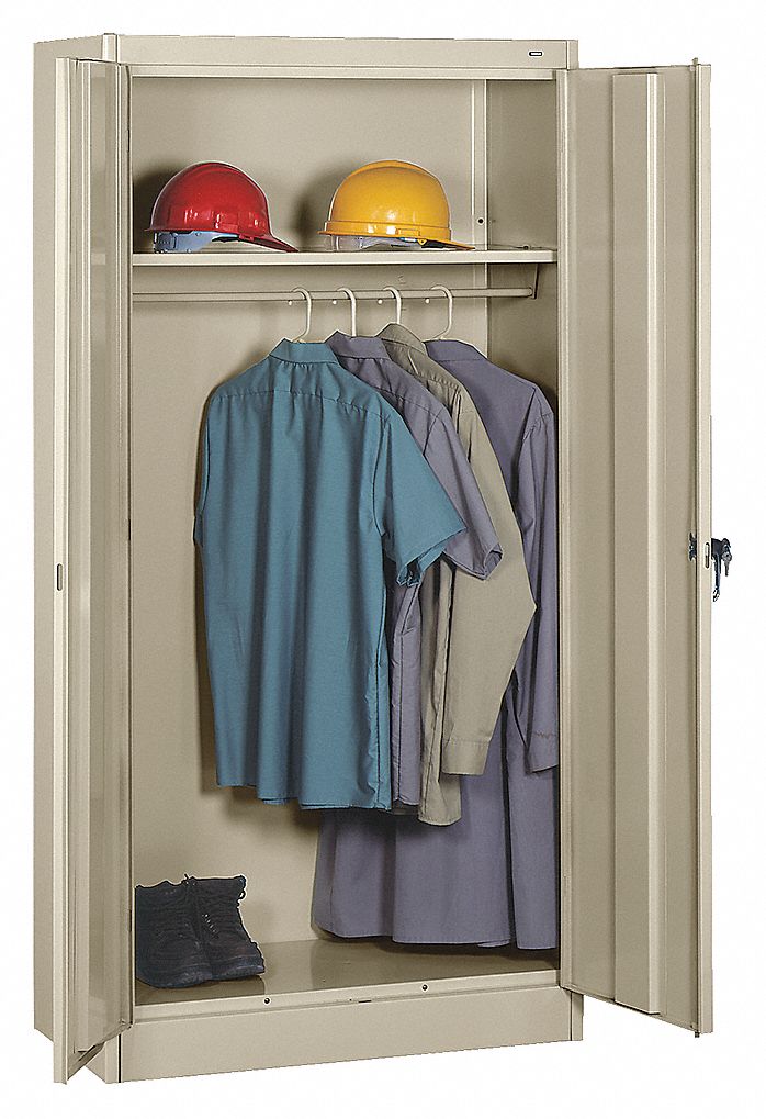 ARMOIRE-PENDERIE,1 ÉTAGÈRE RGLB,CAPCHG 150 LB,SABLE,36 X 72 X 18 PO,AC/CHROME