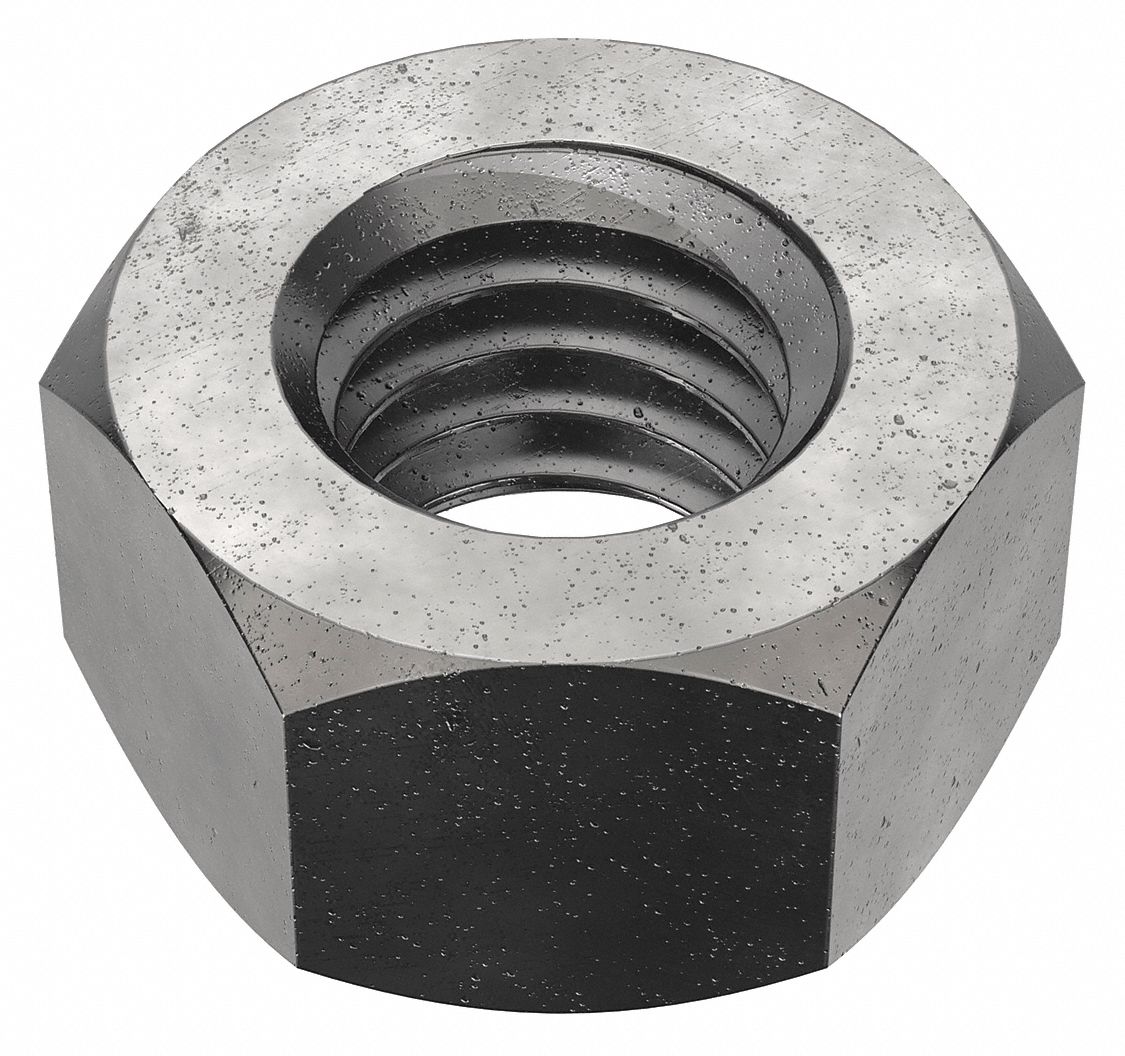 Hex Nut: Std Hex, 7/16"-14 Thread, 11/16 in Hex Wd, 3/8 in Hex Ht, Steel, Grade 5, Plain, Std, 50 PK