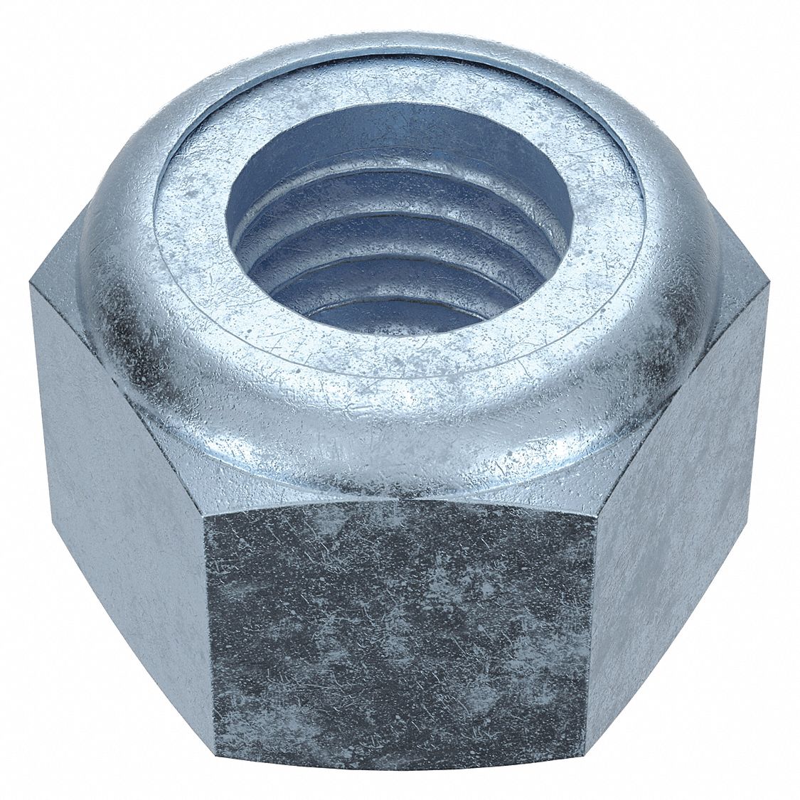 Lock Nut: Nylon Insert, Std Hex, 9/16"-12 Thread Size, Steel, Grade 2, Zinc-Plated, 25 PK