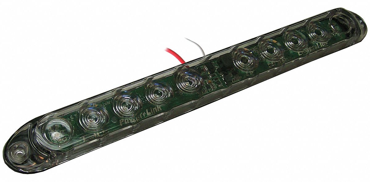 LED Flashing Strip, 10 Pattern, Red/Clear