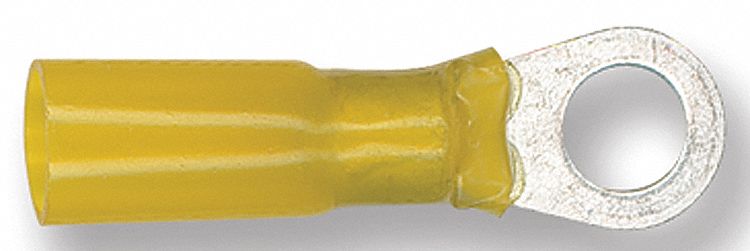 BORNE TORIQUE,THERMORÉTRACTABLE,MAX 600 V,-55 À 125 ° C,12-10 AWG,JAUNE,1.5 PO,NYLON,PQ 50