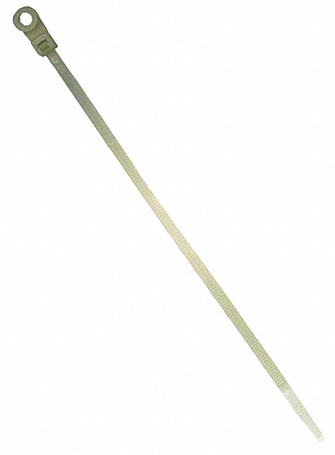 CABLE TIE W SCREW MOUNT TUBE,50 LB,MIL/ASTM/UL,NATURAL,8.5 X 0.185 IN/1.75 IN MAX DIA,NYLONPK 100