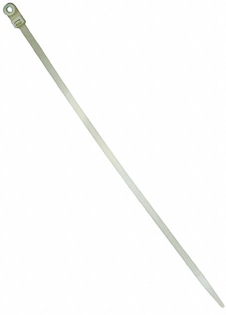 HVY-DTY CABLE TIE,SCREW MOUNTABLE,120 LB,15 X 0.3 IN/4 IN MAX DIA,NATURAL,NYLON 6/6,PK 100