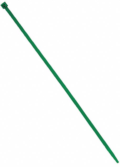 CABLE TIES, 50 LB, MIL/ASTM/UL GREEN, 11 X 0.18 IN/3 IN MAX DIA, NYLON 6/6, PK 100