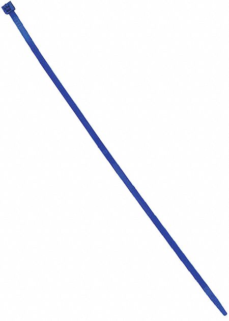 CABLE TIES, 50 LB, BLUE, 11 X 0.18 IN/3 IN MAX DIA, NYLON, PK 100