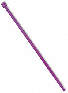 CABLE TIE,50 LBS,-40 ° F TO 185 ° F,PURPLE,7.5 X 0.18 IN/1.75 IN MAX DIA,NYLON,PK 100