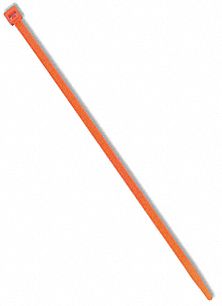 CABLE TIE, 50 LB, ORANGE, 7.5 X 0.18 IN/1.75 IN MAX DIA, NYLON 6/6, PK 100