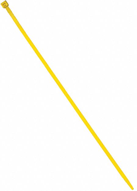CABLE TIES, 50 LB, YELLOW, 11 X 0.18 IN/3 IN MAX DIA, NYLON 6/6, PK 100