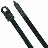 MOUNTNG CABLE TIE, OUTDOOR, 120 LB, BLACK, 15 X 0.3 IN/4 IN MAX DIA, NYLON 6/6, PK 25