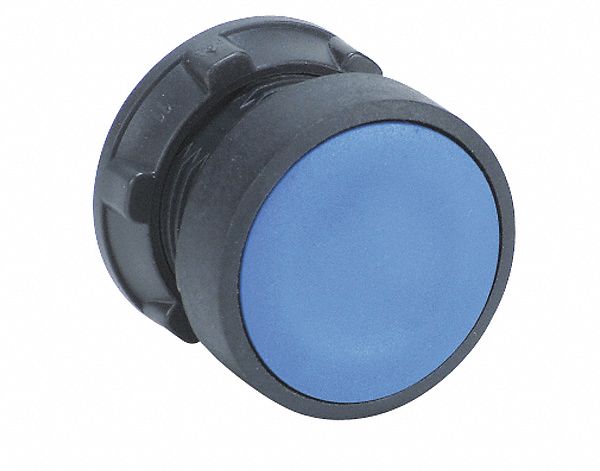 BOUTON-POUSSOIR TETE ENCASTREE BLEU