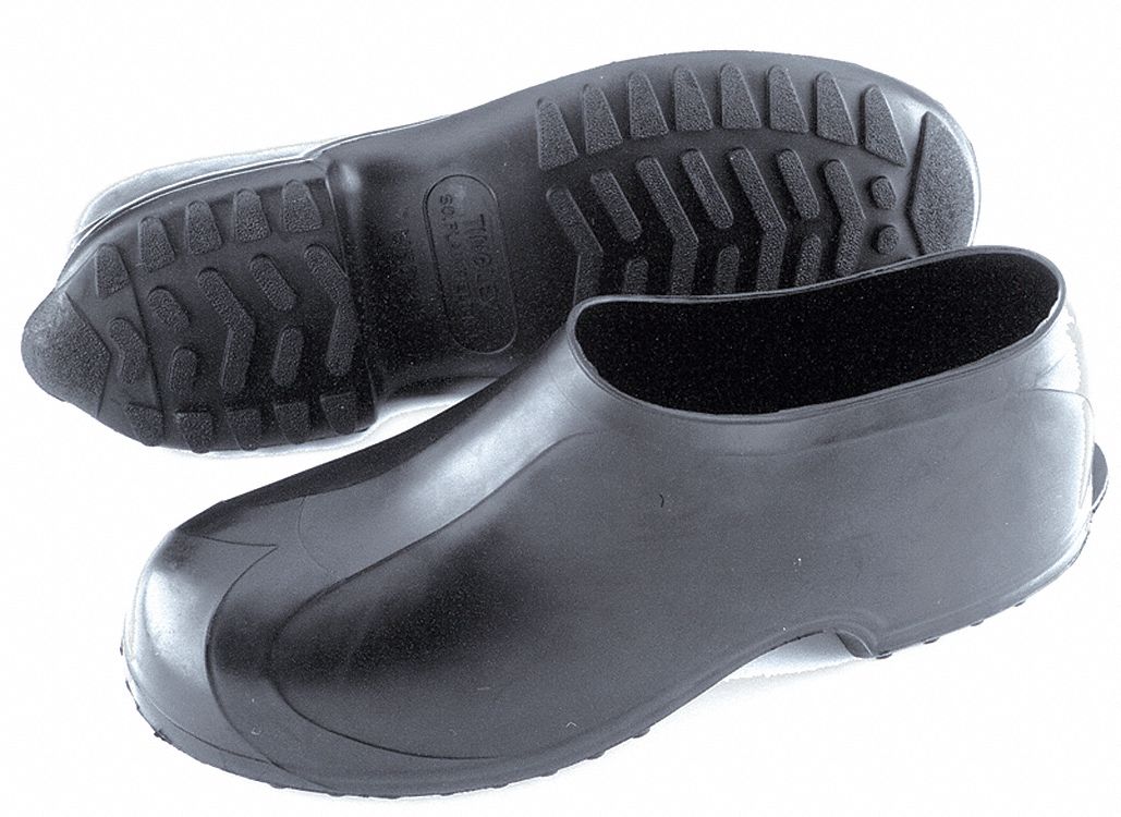 MEN'S OVERSHOES, XL, SZ 11 TO 12.5, RUBBER, BLACK, 4 IN HEIGHT, NON-CSA, WATERPROOF