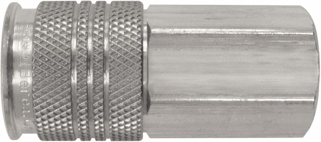 COUPLER, UNIQUIK, 35 SCFM, 150 PSI, 1/4 IN FNPT, NICKEL PLATED BRASS