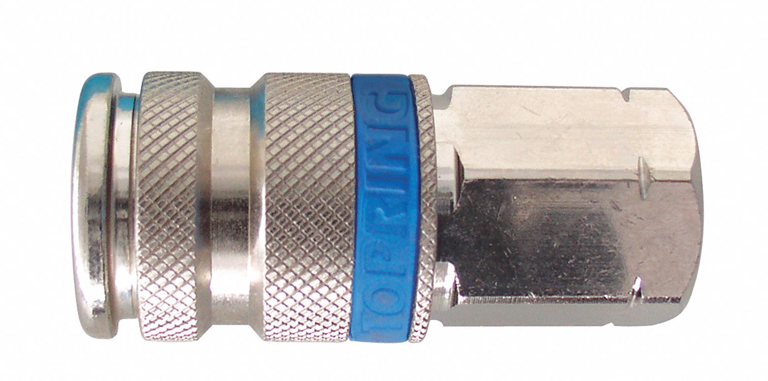 COUPLING, ¼ IN THREAD, -20 °  TO 60 ° C, STEEL, ZINC-PLATED FINISH, 362 PSI AT 70 °  F, NPT CONNECTION