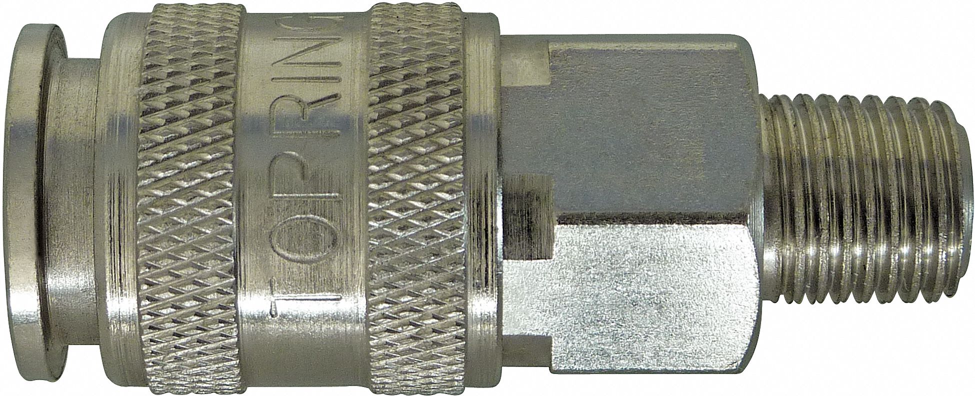 COUPLER, UNIMAX, SIX BALL, 35 SCFM, 150 PSI, 1/4 IN MNPT, NICKEL PLATED STEEL