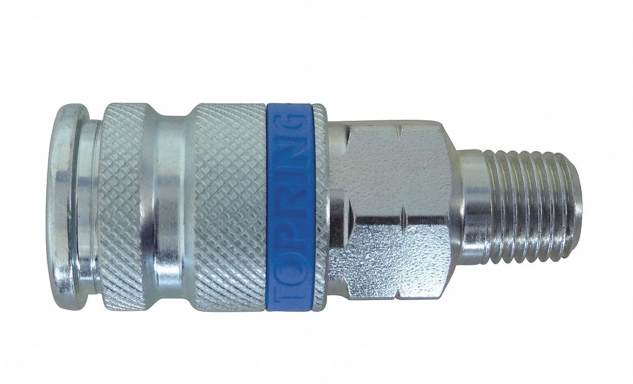 COUPLING, ¼ IN THREAD, -20 °  TO 60 ° C, STEEL, ZINC-PLATED FINISH, 362 PSI AT 70 °  F, NPT CONNECTION