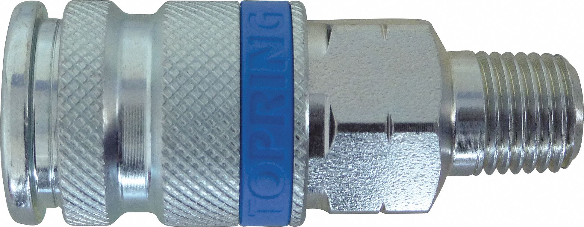 COUPLER, QUIKSILVER, 32 SCFM, 150 LB/PO2, ¼ PO INDUSTRIEL, 3/8 PO MNPT, ACIER ZINGUÉ