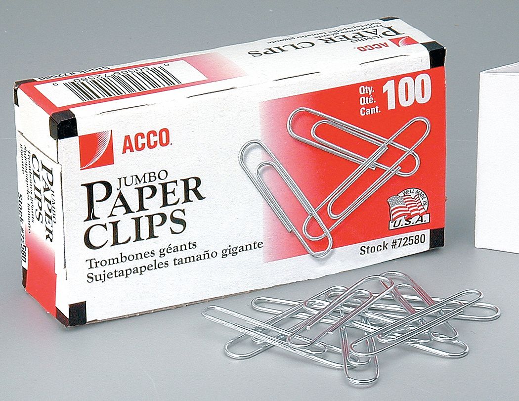 PAPERCLIPS 1-15/16IN CORRUG BX100