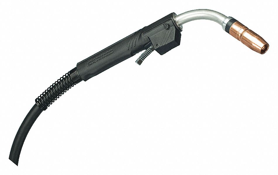 MIG GUN ASSEMBLY, AIR COOLED, SEMI-AUTO, 350 A, MILLER CONNECT, NECK SHORT/FIXED/60 ° , CABLE 15 FT L