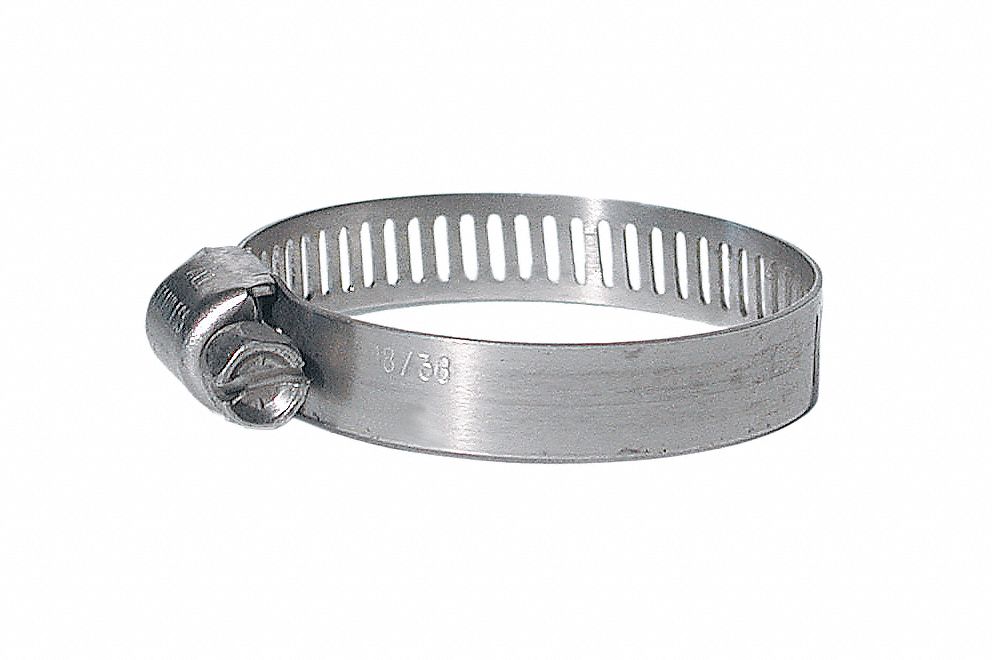 HOSE CLAMP W/ SCREW, 7/16 TO 1 IN, MIN DIA 3/8 IN, MAX DIA 1 IN, 301 STAINLESS STEEL