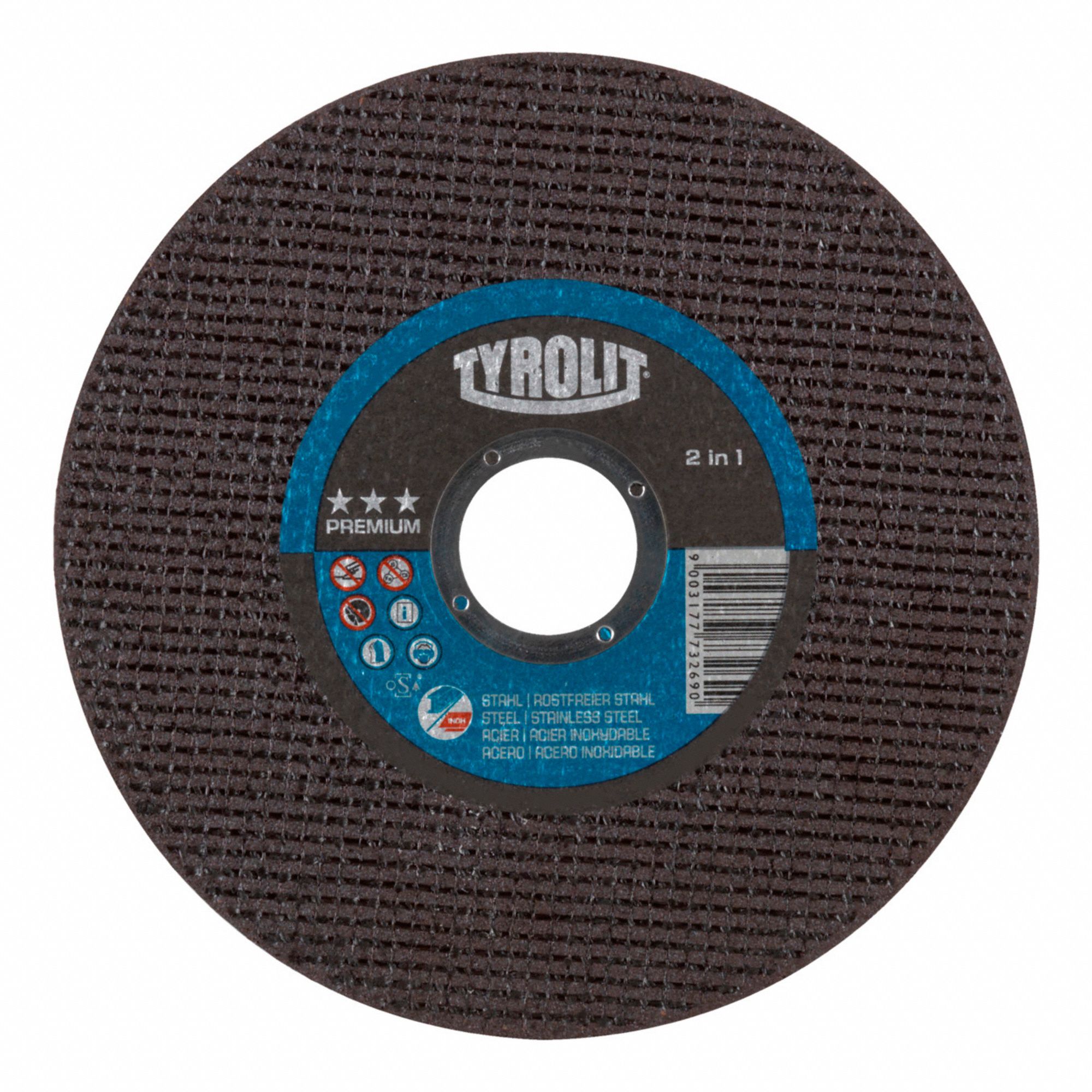 CUT-OFF WHEEL, FOR METAL, TYPE 1, 46 GRIT, 12,250 RPM, 5 X 0.060 X 7/8 IN, ALUMINUM OXIDE