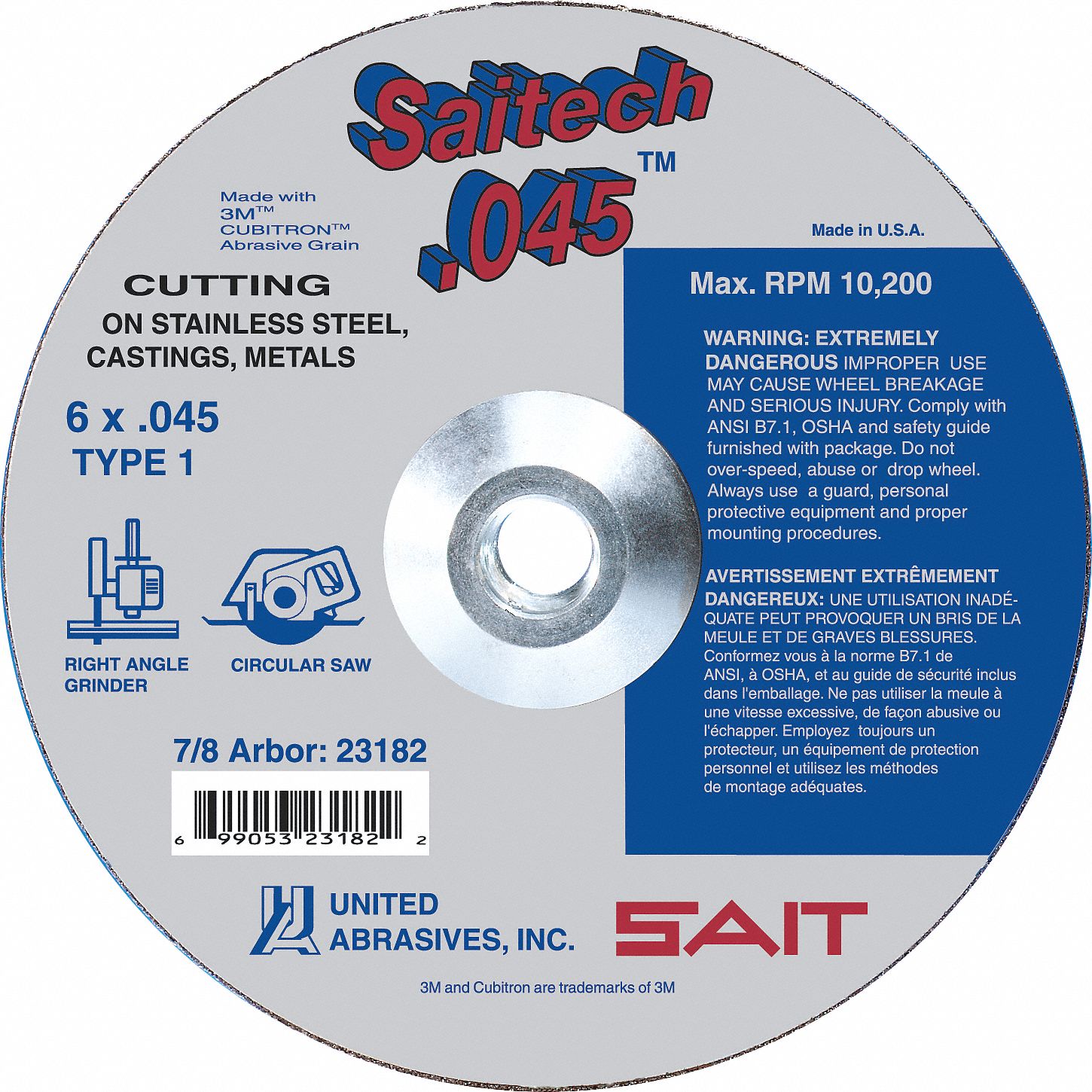 WHLCUTTINGTM 6 X .045 X 7/8 SAITECH