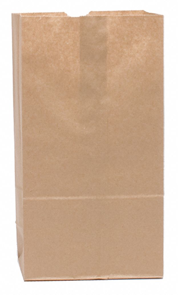 GROCERY BAG, 5 IN W, 3 3/8 IN DP, 9¾ IN H, 4#, 30 LB BASIS WT, KRAFT, 500 PK