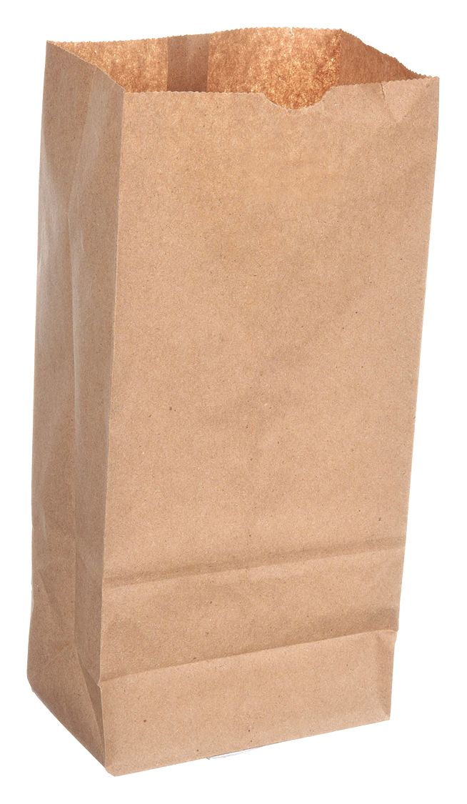Grocery Bag: 5 1/4 in Wd, 3 1/2 in Dp, 11 in Ht, Grocery Bag, Kraft, 500 PK