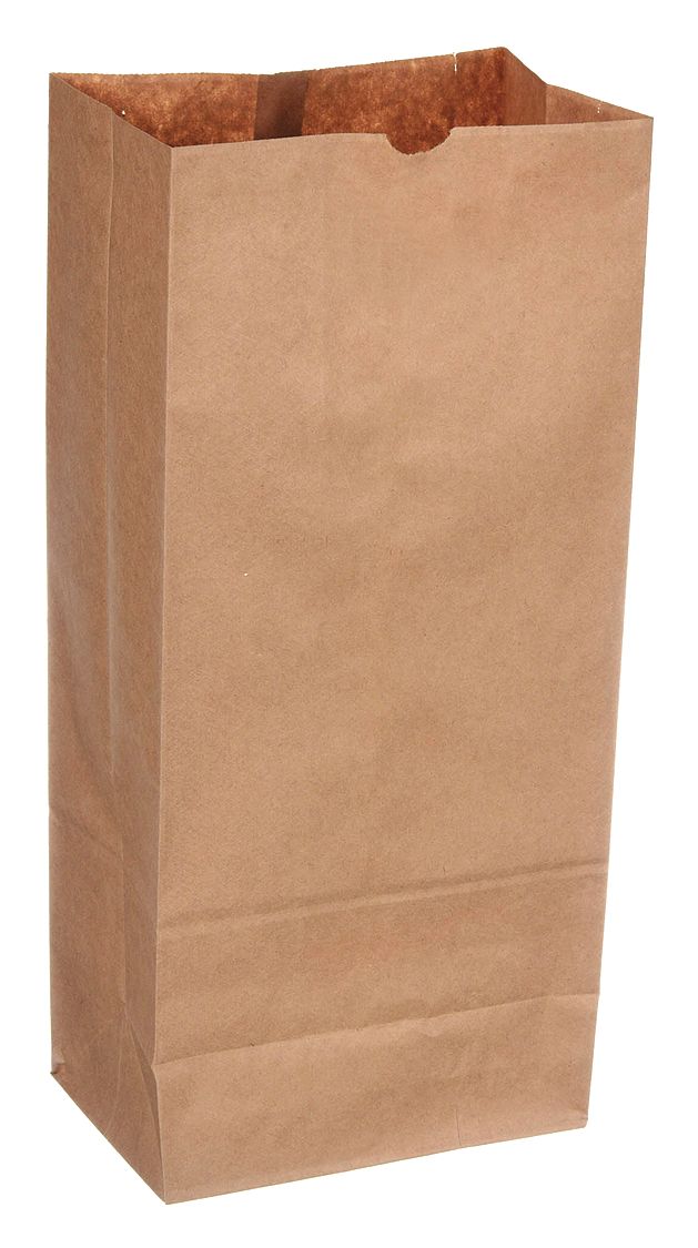 Grocery Bag: 7 3/4 in Wd, 4 11/12 in Dp, 16 in Ht, Grocery Bag, Kraft, 500 PK