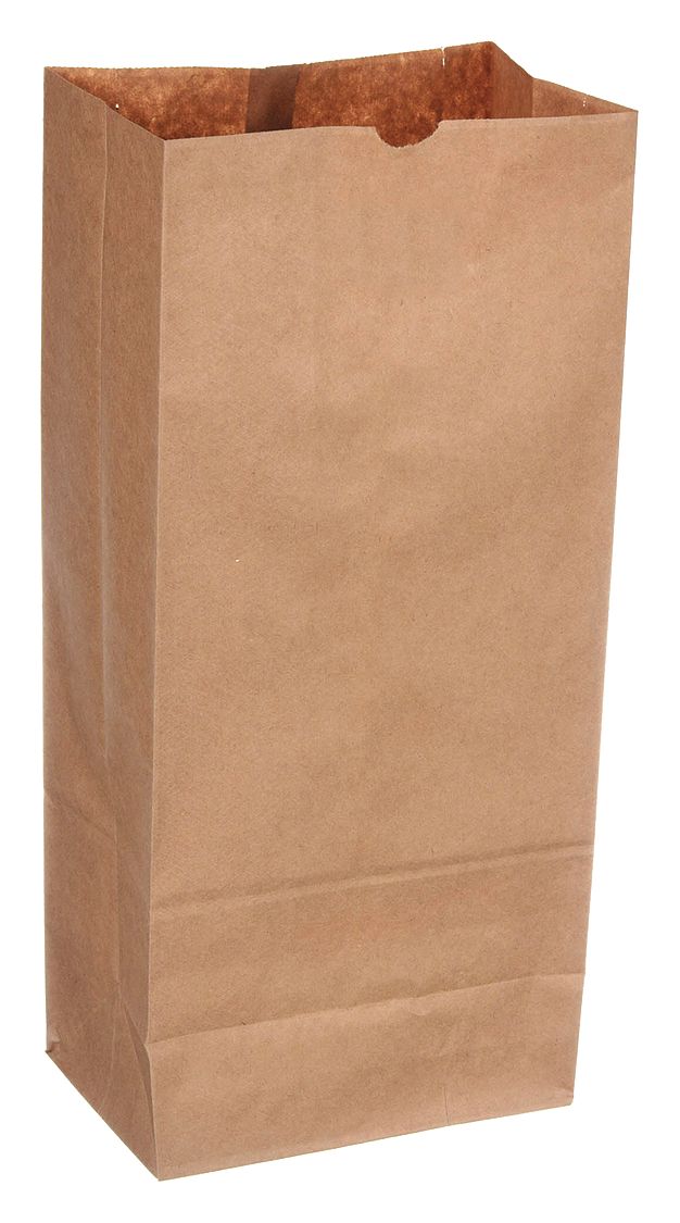 Grocery Bag: 8 1/4 in Wd, 5 5/12 in Dp, 16 1/6 in Ht, Grocery Bag, Kraft, 500 PK
