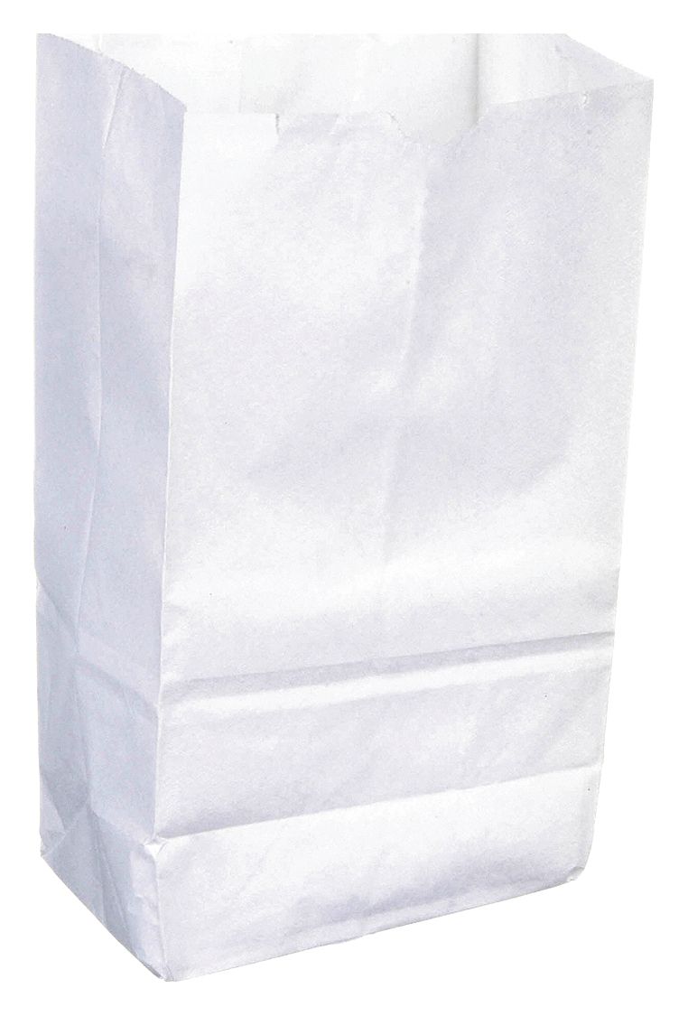 Grocery Bag: 4 5/12 in Wd, 2 1/2 in Dp, 7 11/12 in Ht, Grocery Bag, White, 500 PK