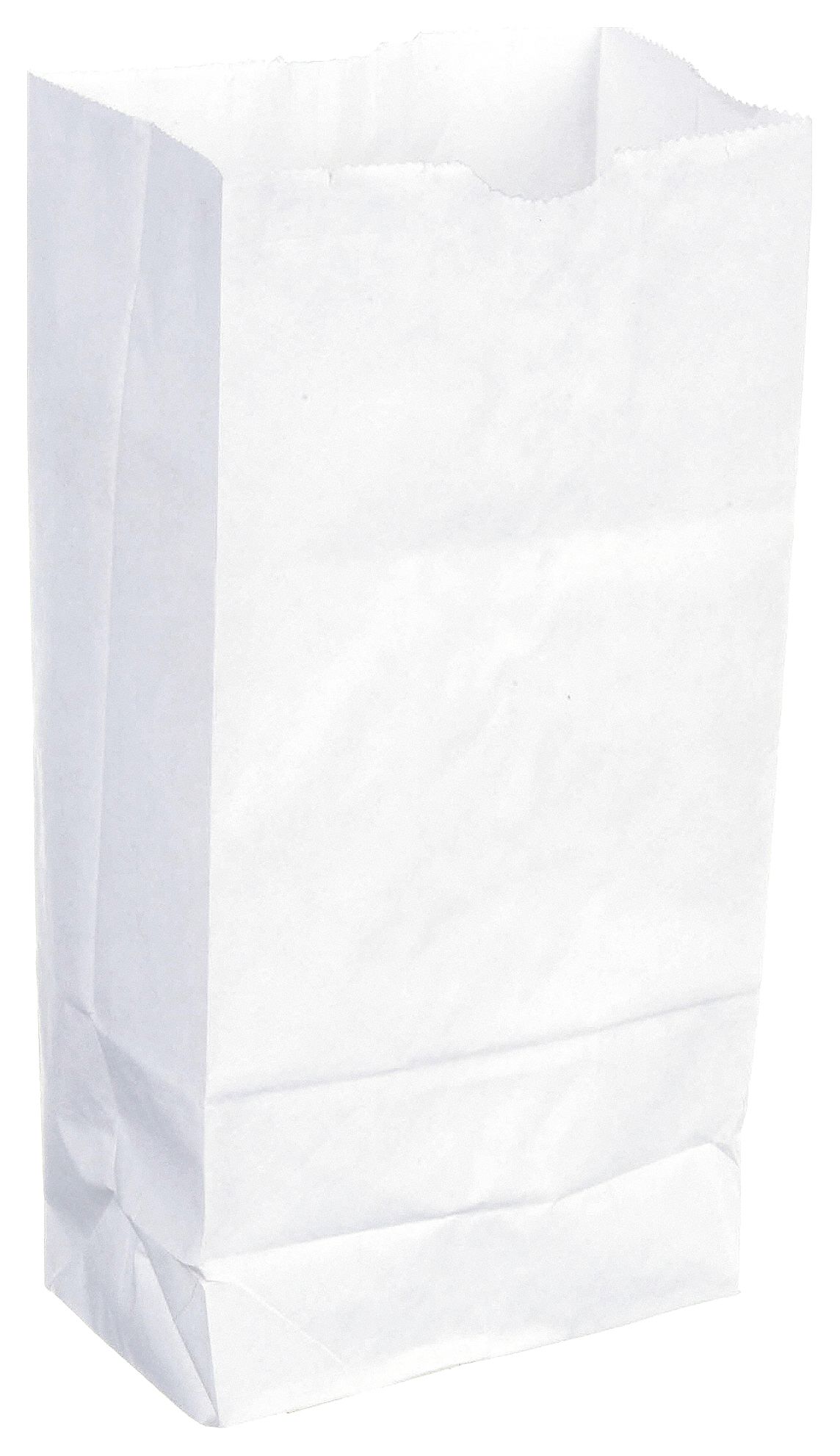 Grocery Bag: 5 in Wd, 3 5/12 in Dp, 9 3/4 in Ht, Grocery Bag, White, 500 PK
