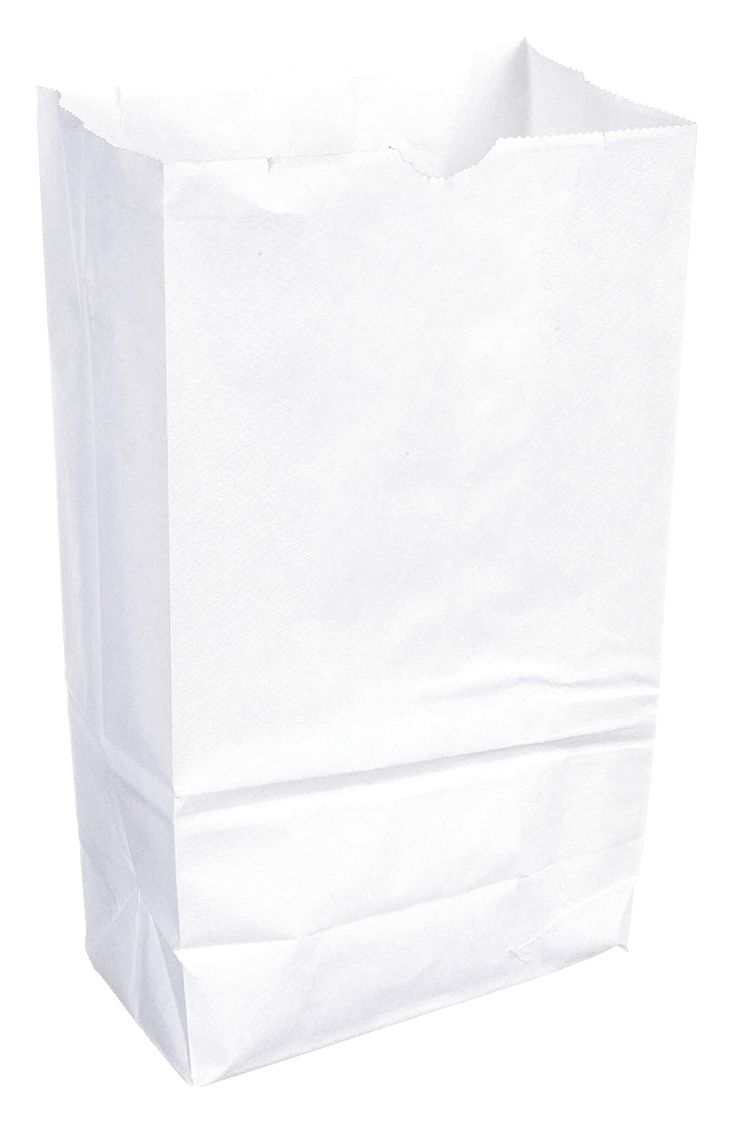 Grocery Bag: 6 in Wd, 3 2/3 in Dp, 11 1/6 in Ht, Grocery Bag, White, 500 PK