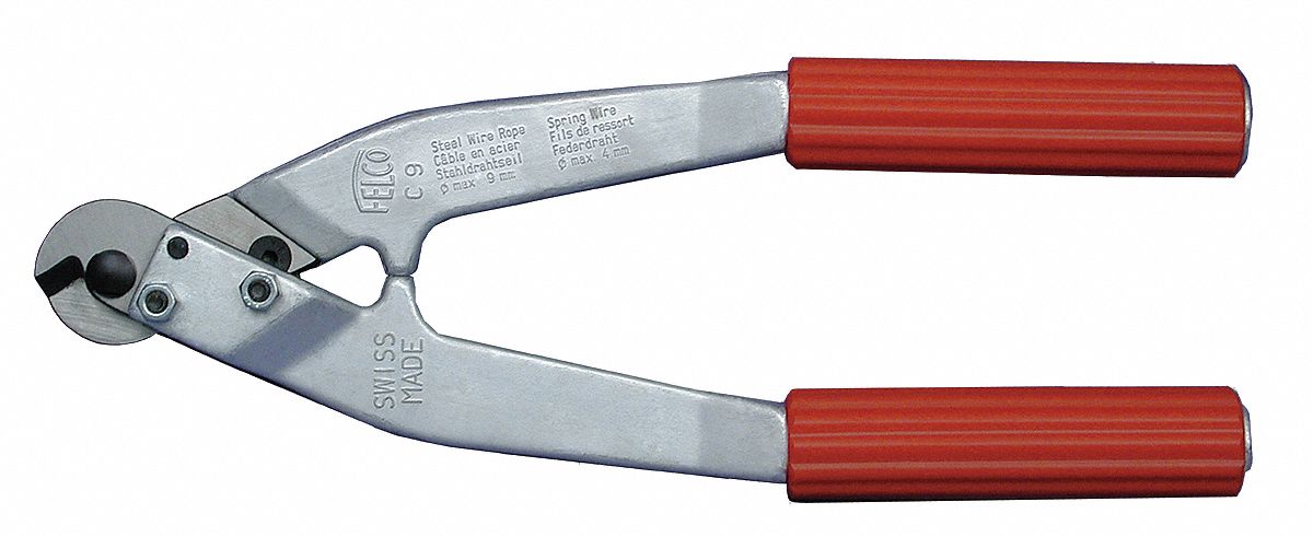 Cable Cutter: Aluminum Handle, Shear, For 1/4 in Max Dia Aluminum Electric Cable