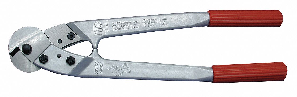 Cable Cutter: Aluminum, Shear, For 1/2 in Max Dia Aluminum Electric Cable, 19 in Overall Lg