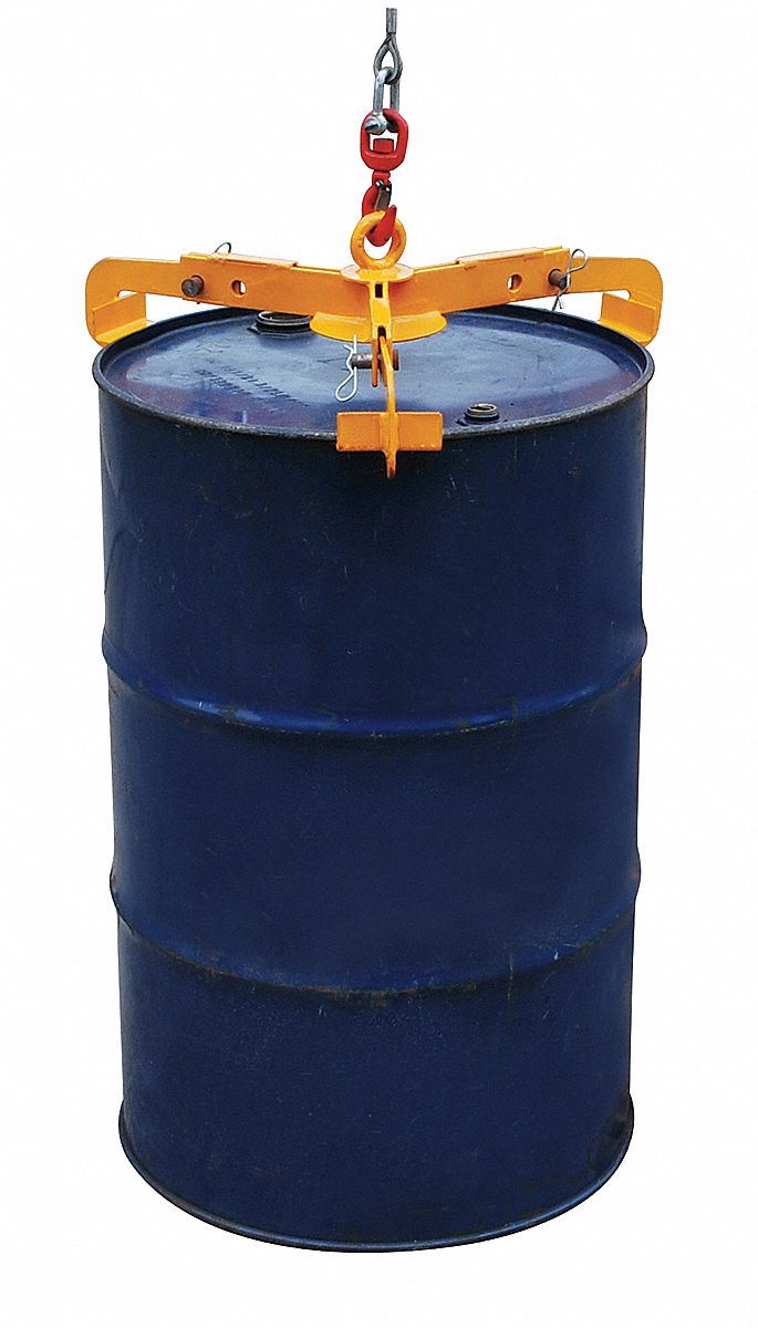DRUM LIFTER, 3 GRIP POINTS, FOR 30 GAL/55 GAL DRUM CAPACITY, METAL/PLASTIC, RIM, VERTICAL