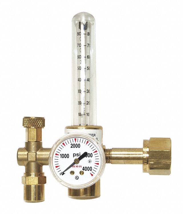 REGULATOR + FLOWMETER, CARBON DIOXIDE, SINGLE-STAGE, 320 INLET, 5/8